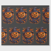 Evil Pumpkin Hexe Geschenkpapier (Flach)