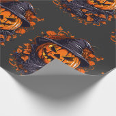 Evil Pumpkin Hexe Geschenkpapier (Ecke)