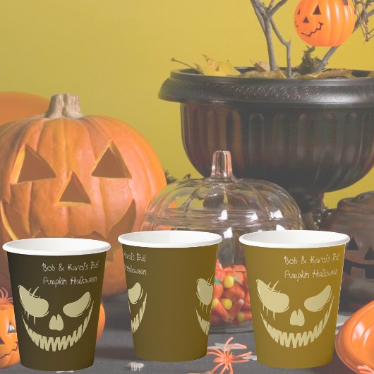 Evil Pumpkin Lmile Halloween-Party Paper Cups Pappbecher