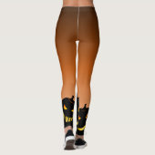 Evil Pumpkin Orange Fade Halloween Leggings (Rückseite)
