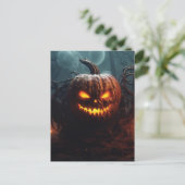 Evil Pumpkin Postkarte (Stehend Vorderseite)