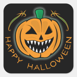 Evil Pumpkin Quadratischer Aufkleber