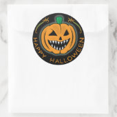 Evil Pumpkin Runder Aufkleber (Tasche)