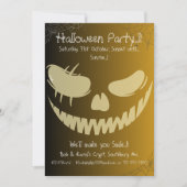 Evil Pumpkin Smile Halloween-Party Einladung (Vorderseite)
