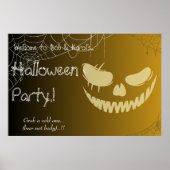 Evil Pumpkin Smile Halloween-Party Poster (Vorne)