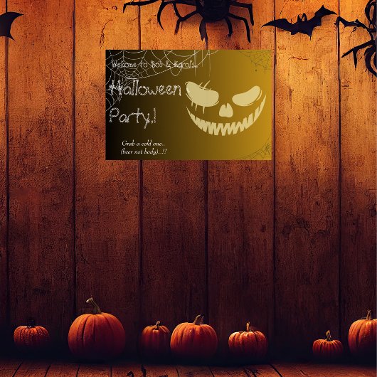Evil Pumpkin Smile Halloween-Party Poster