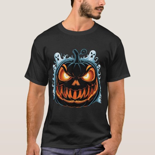 Evil Pumpkin Spuk Halloween T-Shirt (Vorderseite)