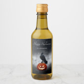 Evil Pumpkin und Raven Personalisiert Halloween Weinetikett (Vorderseite)