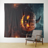 Evil Pumpkin Wandteppich (Beispiel (Horizontal))