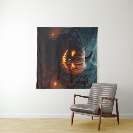 Evil Pumpkin Wandteppich (Beispiel (Horizontal))