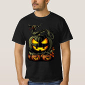 Evil Pumpkin with Snake Halloween Artwork T-Shirt (Vorderseite)