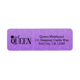 EVIL QUEEN Lila Glitzer Glam Address Labels