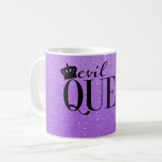 Evil Queen Lila Glitzer Glam Kaffee Tasse (Vorderseite Links)