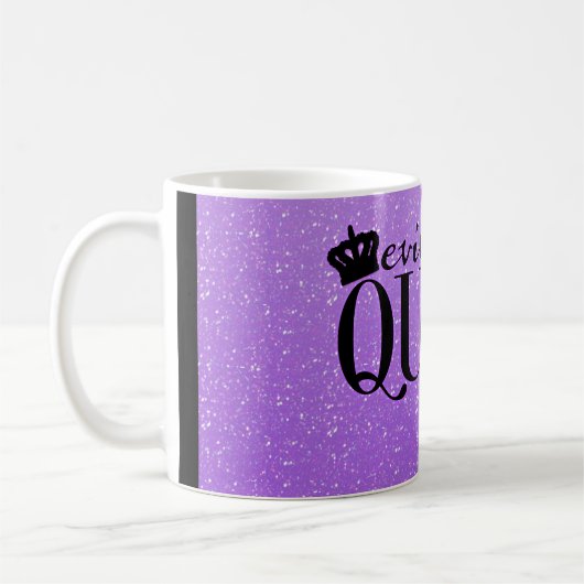Evil Queen Lila Glitzer Glam Kaffee Tasse (Links)
