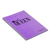 EVIL QUEEN Lila Glitzer Glam Notebook Journal Notizblock (Rechte Seite)