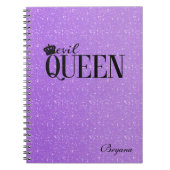 EVIL QUEEN Lila Glitzer Glam Notebook Journal Notizblock (Vorderseite)