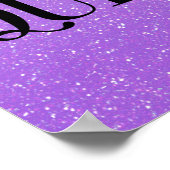 EVIL QUEEN Lila Glitzer Glam Typografie Printing Poster (Ecke)