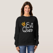 Evil Queen With Crown Black Halloween Costume Funn Sweatshirt (Vorne ganz)