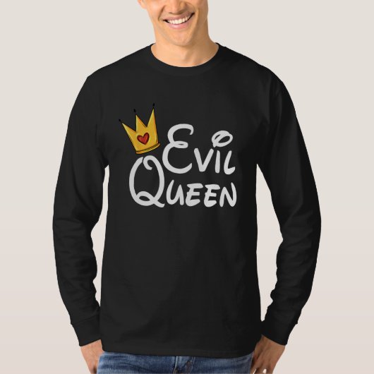Evil Queen With Crown Black Halloween Costume Funn T-Shirt (Vorderseite)