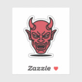 Evil Red Devil Face Halloween Sticker (Blatt)