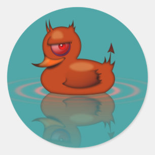 Evil Rubber Duck Runder Aufkleber