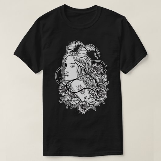 Evil Satanic Horns Goth Gothic Witchcraft Wi T-Shirt (Design vorne)