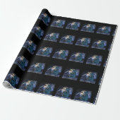 Evil Skeleton in Scary Dark Night Halloween Geschenkpapier (Ungerollt)