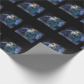 Evil Skeleton in Scary Dark Night Halloween Geschenkpapier (Ecke)
