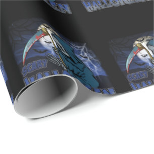 Evil Skeleton in Scary Dark Night Halloween Geschenkpapier