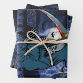 Evil Skeleton in Scary Dark Night Halloween Geschenkpapier Set (Beispiel)