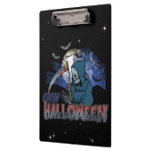 Evil Skeleton in Scary Dark Night Halloween Klemmbrett (Links)