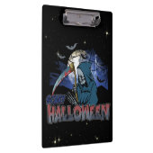 Evil Skeleton in Scary Dark Night Halloween Klemmbrett (Rechts)