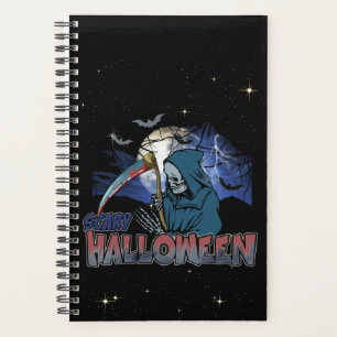 Evil Skeleton in Scary Dark Night Halloween Planer