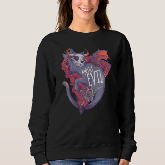 Evil Skull Cat Sweatshirt (Vorderseite)