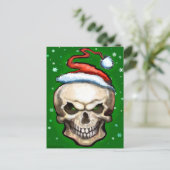 Evil Skull Christmas Feiertagspostkarte (Stehend Vorderseite)