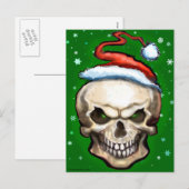 Evil Skull Christmas Feiertagspostkarte (Vorne/Hinten)