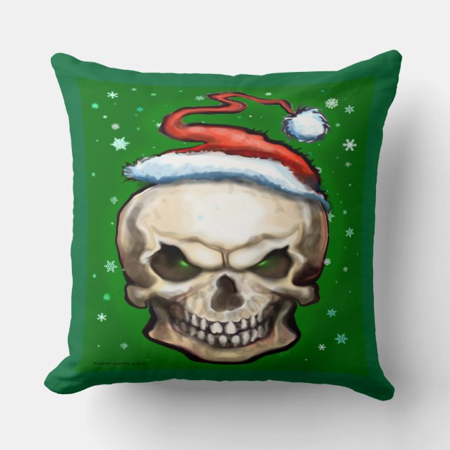Evil Skull Christmas Pillow Kissen (Vorderseite)