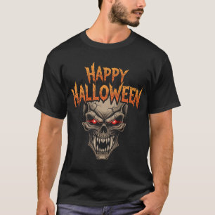 Evil Skull mit leuchtenden Augen Halloween T-Shirt
