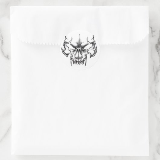 EVIL SKULL RUNDER AUFKLEBER (Tasche)