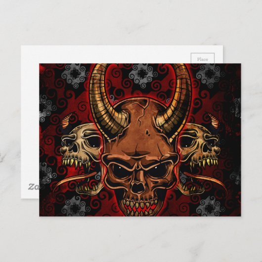 Evil Skulls Postkarte (Vorne/Hinten)