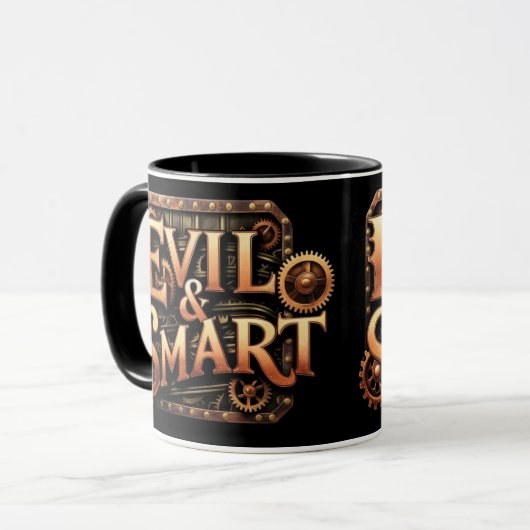 Evil&Smart Logo Schwarz Tasse (Vorderseite Links)