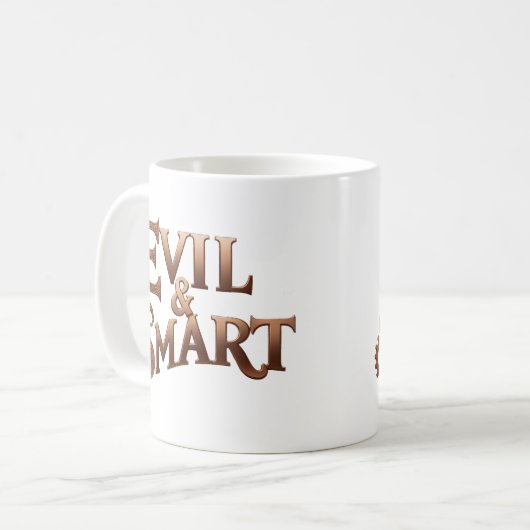 Evil&Smart, nur Schrift, text only Kaffeetasse (Vorderseite Links)