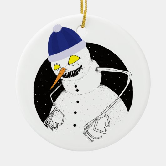 Evil Snowman Keramik Ornament (Vorne)
