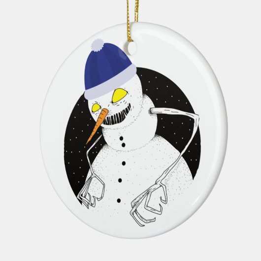 Evil Snowman Keramik Ornament (Links)