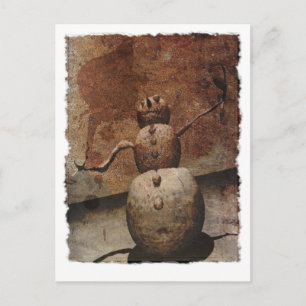 Evil Snowman Postcard Postkarte