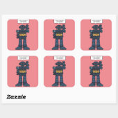 Evil Space Roboter Quadratischer Aufkleber (Blatt)