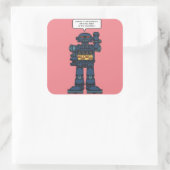 Evil Space Roboter Quadratischer Aufkleber (Tasche)