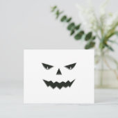 Evil Spooky Pumpkin Face Jack O' Lantern Halloween Postkarte (Stehend Vorderseite)