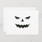 Evil Spooky Pumpkin Face Jack O' Lantern Halloween Postkarte (Vorne/Hinten)