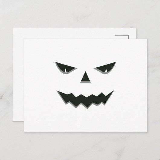 Evil Spooky Pumpkin Face Jack O' Lantern Halloween Postkarte (Vorne/Hinten)